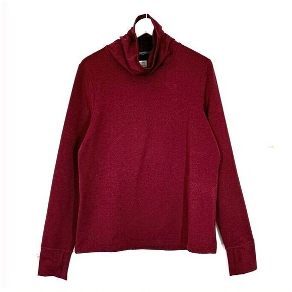 PRANA Ice Flow Long Sleeve Turtle Neck Lightweight Base Layer Warm Mulberry XL - Picture 2 of 7